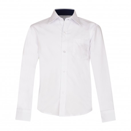 Balti, siaurinto modelio marškiniai ilgomis rankovėmis 170-194 d.