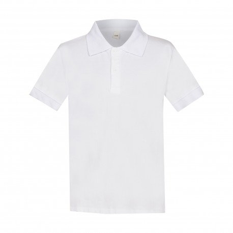Balti POLO marškinėliai trumpomis rankovėmis 128-152 d.